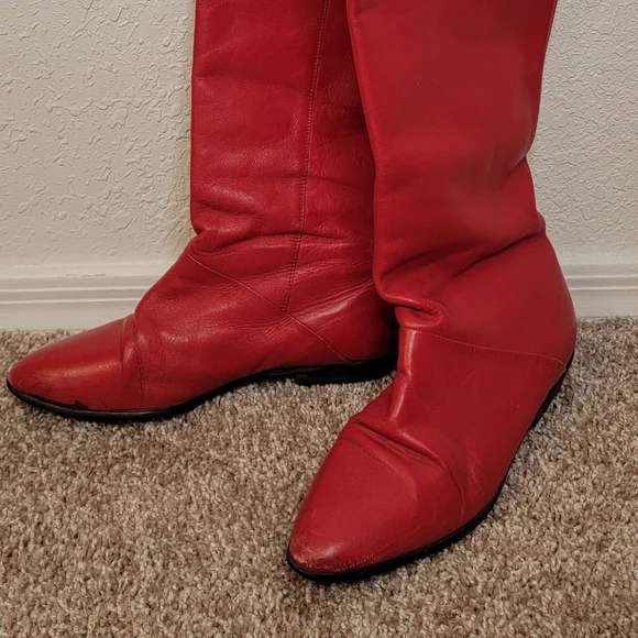 Vintage Red Boots - Picture 3 of 3